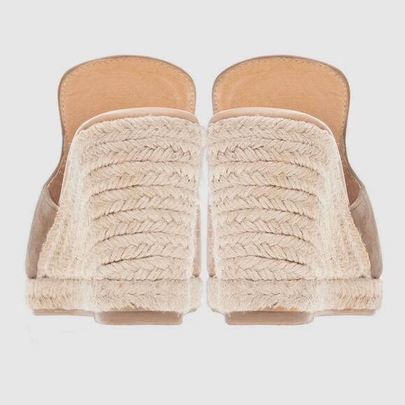 EUC Manebí Hamptons Sabot Wedge Sandals Dove Gray Suede Size 38 / US 7.5 Leather - Picture 6 of 14